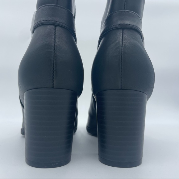 Giani Bernini Adonnys Leather Zipper Memory-Foam Wide-Calf  Black Riding Boots - Picture 14 of 15